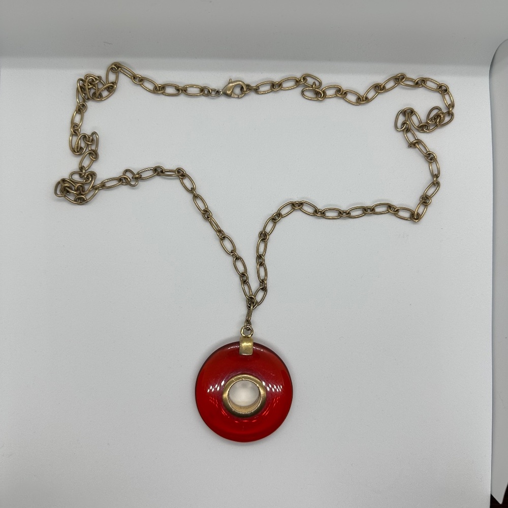 The Limited Orange Disk Pendant Necklace - Picture 2 of 3